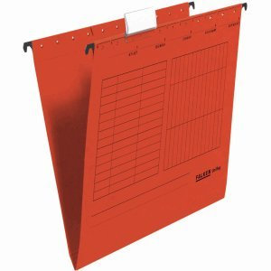 Falken 5 x Hängemappe UniReg Kraftkarton 230g/qm seitlich offen rot