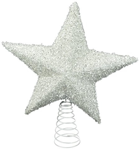 CHRISTMASSHOP 26cm Blanca Brillantes Tree Top Estrellas - Decoraciones de Navidad - Adornos del árbol de Navidad