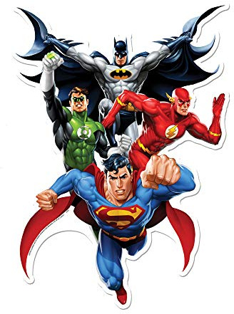 WA013 Justice League Wall Art Cardboard Cutout Perfect for Birthdays, Gifts, Parties & Fans Superman Batman The Flash & Green Lantern 81cm Tall 57cm Wide