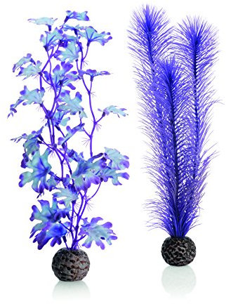 biOrb Fish Tank Decorations, Purple Seaweed With Weighted Balls, 2 x Aquarium Plants (Small), Artificial Fish Tank Plants To Add A Pop Of Colour, Natural-Looking Aquarium Decor For A Scenic Background