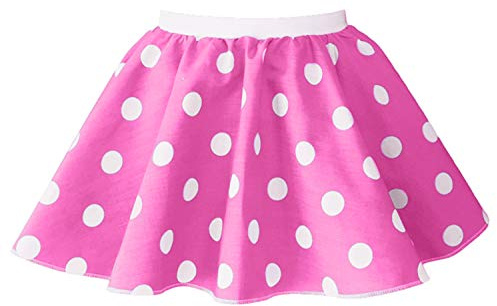 Kinder-Rock, gepunktet, Rock-n-Roll-Stil der 50er-/60er-Jahre, mit Krawatte, 30,5 cm Länge Gr. 13-15 UK (Taille 33.02 cm), Pink and white spot
