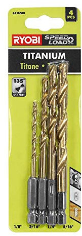 Ryobi AR1860G Hex Shank Titanium Drill Bit Set (4-Piece) by Ryobi