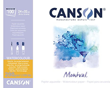 Canson Montval Block einseitiggeleimt, 24 x 32 cm, 100 Blatt, 300 g/m²