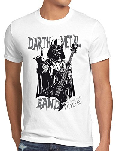style3 Darth Metal Band Herren T-Shirt, Größe:XXL;Farbe:Weiß