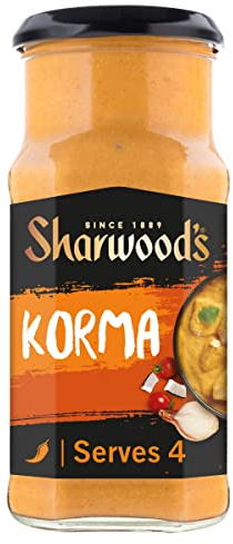 Sharwood's Indian Korma Sauce, Creamy Coconut & Tomato, 420 g (1-Pack) | Mildly Spiced, Ready-to-Use Curry Sauce, Perfect for Family Meals, Versatile & Convenient