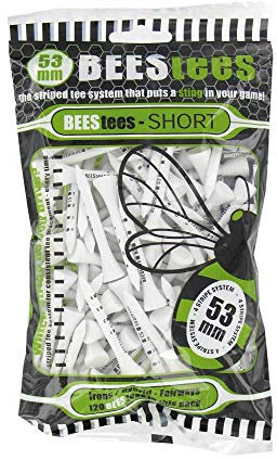 Golfers Club Unisex Bees 53mm Wood Large Pack Golf Tees, White, 53mm EU