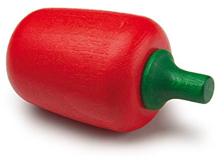 Erzi 12132 Paprika, rot aus Holz, Kaufladenartikel für Kinder, Rollenspiele
