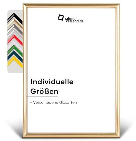 PANORAHMA BILDERRAHMEN Kunststoff Bilderrahmen 60 x 80 cm, Gold/Bilder Rahmen zum Aufhängen/Kunststoff Rahmen mit Echtglas