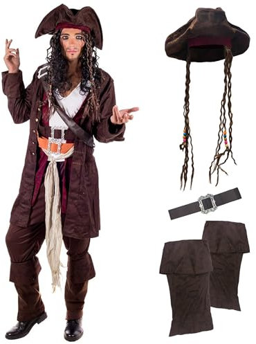 Fun Shack Piratenkostüm für Herren, Komplettset, Perfekt für Karneval und Halloween, Erwachsene, M
