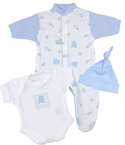 BabyPrem Baby kleine Frühgeborene Kleidung 3-teiliges Geschenkset Jungen