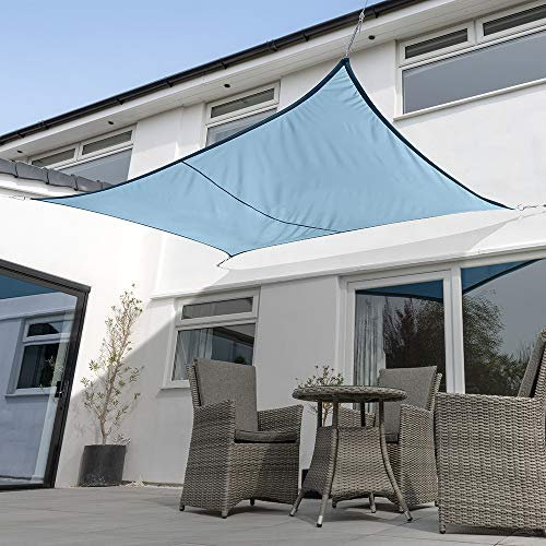 Kookaburra Waterproof Garden Sun Shade Sail Canopy in Azure 98% UV Block (4m x 3m Rectangle)
