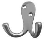 Victorian Double Robe Hook Satin Chrome Pack of 4