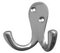 Victorian Double Robe Hook Satin Chrome Pack of 4