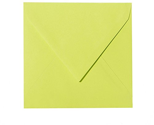 Paper24 25 Briefumschläge 15x15 cm, Kuvert 150x150 quadratisch, 120 g/m² ohne Fenster feuchtklebend für Hochzeitskarten (28 Apfelgrün)