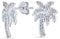 Nautical Hawaiian Pave Cubic Zirconia CZ Tropical Beach Vacation Palm Tree Stud Earrings For Women Teen .925 Sterling Silver