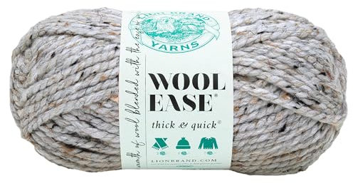 Lion Brand Yarn Company Filo di Lana, Misto, Marmo Grigio, 97 unità