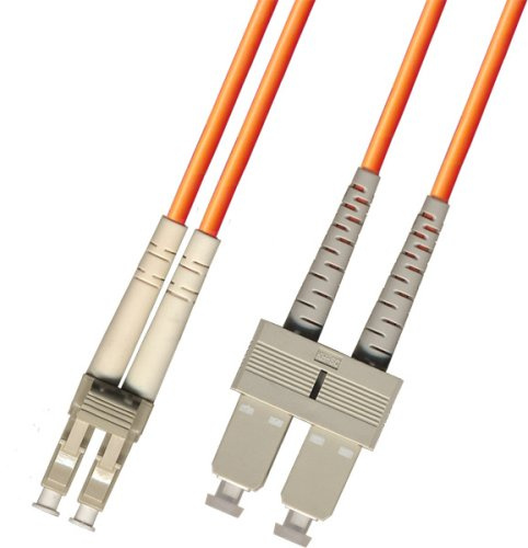 Cavo in fibra ottica duplex multimodale da 100 metri (62,5/125) - LC a SC - arancione