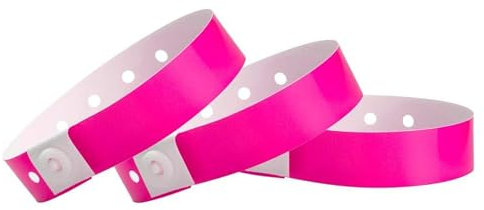 Wristco Rose fluo Plastique Bracelets 500 Count rose fluorescent