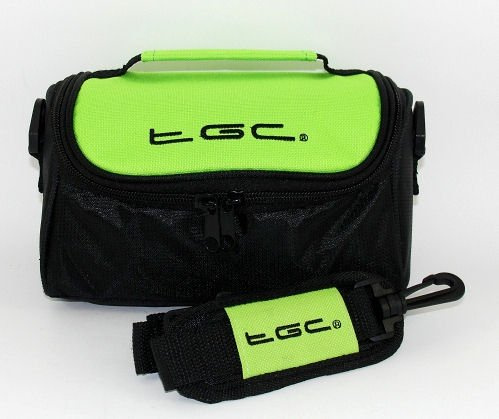 New TGC Green & Black Shoulder Camera Case for Praktica SLR DVC 10.4HDMi LM16-Z21S - Bridge Cameras & Camcorders