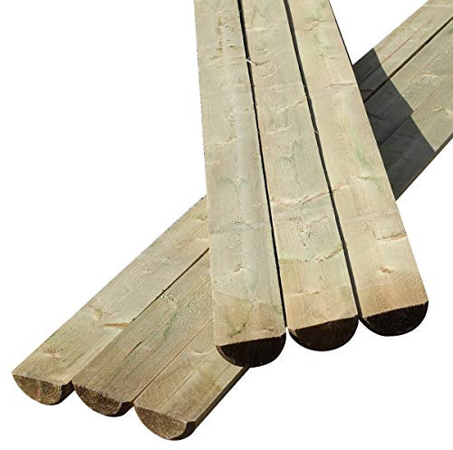 Suregreen Half Round Fence Rail | 1.8m (6ft) x 100mm | 6 Pack | Green Treated Pole