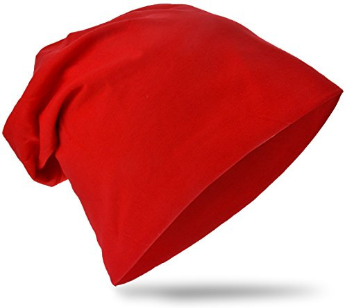 Miobo Kinder Slouch Beanie Mütze,Baumwolle,Unifarbe Rot-43