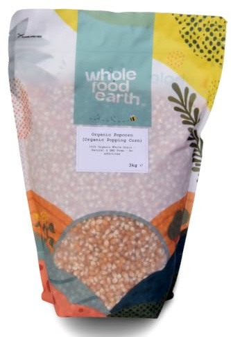 Wholefood Earth Bio-Popcorn-Mais 3kg | GVO-frei | Vegan | Ballaststoffreich | Zertifiziert biologisch