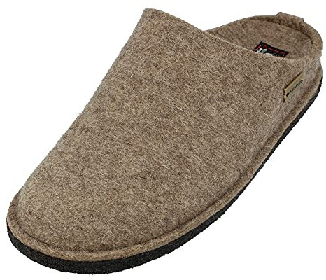 HAFLINGER Flair Soft Filzpantoffeln aus Wollfilz Hausschuh Torf, Gr. 48
