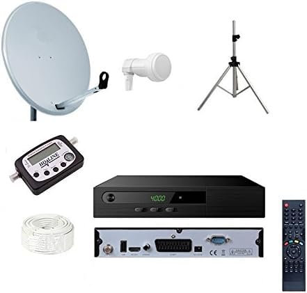 Kit de Camping Tntsat Hd 1220/12 V, incluye parabólica, trípode, LNB, cable coaxial y buscador de satélites