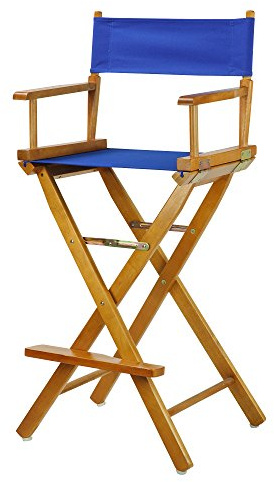 Casual Home 30 Director's Chair Honey Oak Frame-with Royal Blue Canvas, Bar Height