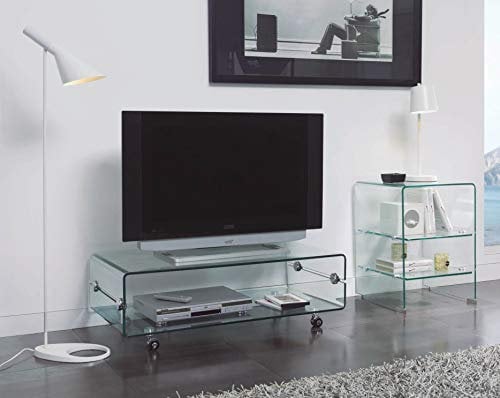 Mesas de Televisión de Cristal : Modelo BILBO de 100x35x50