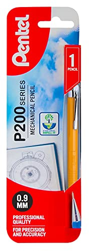 Pentel 0.9 mm P200 Series Mechanical Pencil - Yellow Barrel (Pack of 1)
