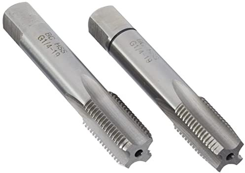 Bohrcraft Handgewindebohrer DIN 5157 G HSS-G, Whitworth-Rohr 1/4 Zoll x 19, 2-teilig in Unibox, 1 Stück, 41021100014