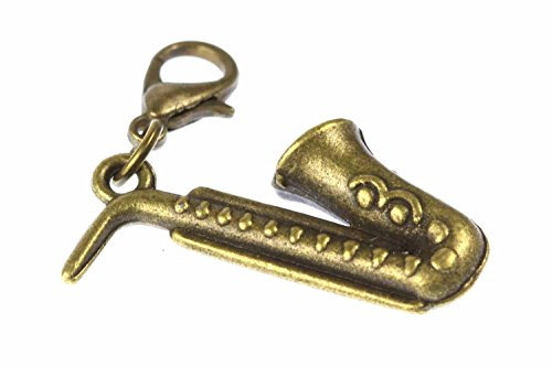 Miniblings Saxofon Charm Charms Musik Saxophon Bronze Sax - Handmade Modeschmuck I Kettenanhänger bronzefarben - Bettelanhänger Bettelarmband - Anhänger für Armband