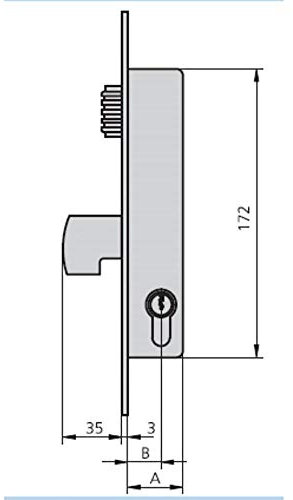 Sistemas Valle Leniz. U. 1990V20/0 - Cerradura met.emb. 25x20mm 1990v20/0 niq rod/gan cvl