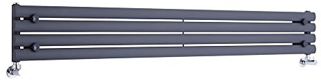 MILANO Anthracite Horizontal Single Oval Panel Radiator 236 x 1780mm