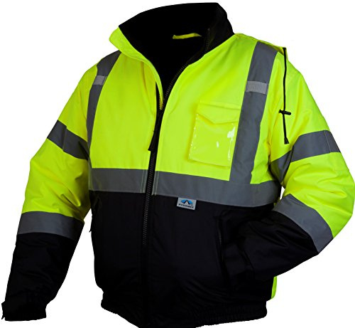Pyramex Safety RJ3210X4 RJ32 Series Jackets Hi-Vis Lime Bomber Jacket with Quilted Lining- Size 4X Large