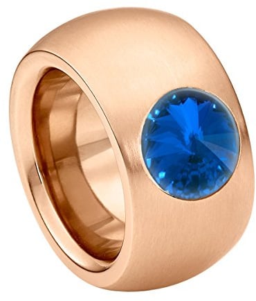 Heideman Damen-Ring Coma roségold Edelstahl mit Zirkonia Saphirblau Gr.52 | Coma Cocktailring Roségold, Edelstahl, großer Zirkonia-Kristall, eleganter Damenring, nickelfrei, Geschenkidee