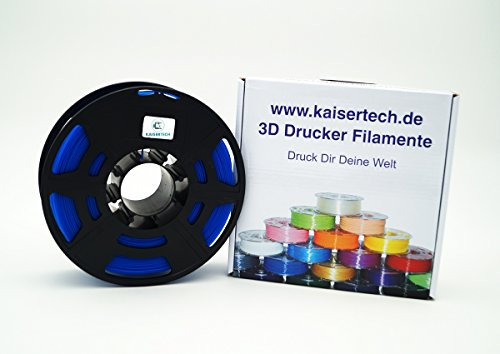Kaisertech Filament für 3D Drucker 1kg PLA 1.75mm Blau - Premium Qualität Spule Rolle