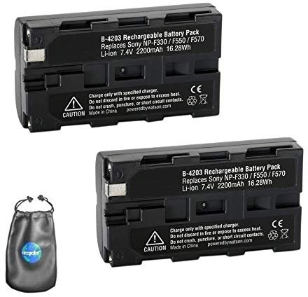 Amsahr Batterie de Rechange pour Appareil Photo numérique et caméscope Sony NP-F550, NP-F330, NP-F570 Pack-2 avec Accessoires pour Objectif
