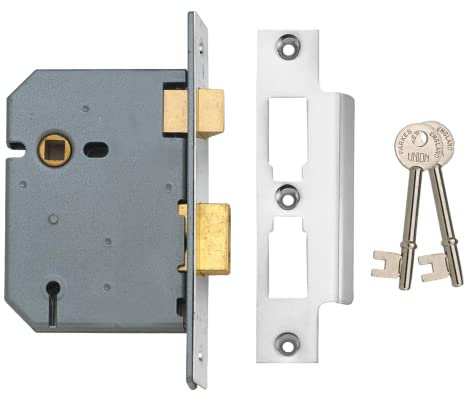 Union Locks 2277 3 Lever Mortice Sash Lock 77.5mm - Satin Chrome (Boxed)