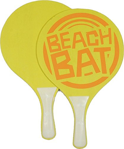 Baseline Wood Beach Paddle Bat Set | Outdoor Paddle Bat and Ball Game Set - Orange/Yellow