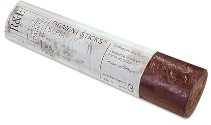 R&F Handmade Paints - Professional Oil Pigment Stick, Sepia, 188 ml