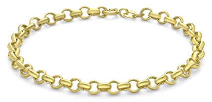 CARISSIMA Damen Hollow Rund Belcher Armband 9k(375) Gelbgold 4.6mm 18cm/7zoll