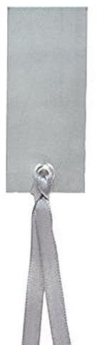 12 Geschenkanhänger mit Satinband 3x7cm silber für Gastgeschenke und Geschenke in 12 Farben erhältlich