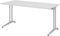 bümö Schreibtisch B-Serie 160x80 cm, Tischplatte aus Holz in grau, Gestell aus Metall in Silber - PC Tisch, Computertisch für's Büro, Office Bürotisch