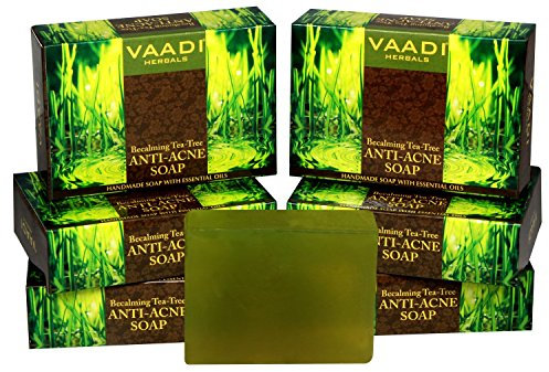 Vaadi Herbals Becalming Tea Tree Soap Anti Acne Therapy, 75gms x 6