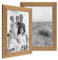 PHOTOLINI Bilderrahmen 20x30 cm Holz Eiche-Optik, 2er Set Echtholz-Rahmen rustikal, Strandhaus, Made in Germany, Echtglas, zum Aufhängen, extra Zubehör - Treibholzlook mit einem Hauch Küstenflair