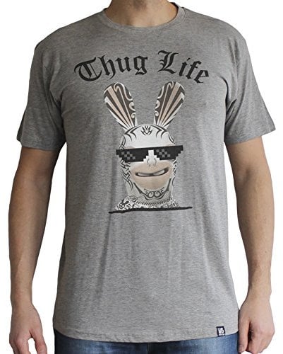 ABYstyle - Lapins CRETINS - Tshirt Thug Life Homme Grey (L)