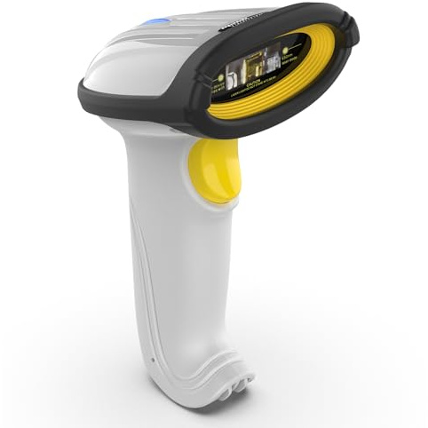 Mach Power Lettore di Codici a Barre senza fili 2.4G e USB, Barcode reader wireless, Lettura Codici 1D, Plug & Play No Driver, Per PC, Notebook, POS, Windows, Portata fino a 50m (BP-LBSW-011)