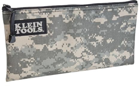 Klein Tools 5139C Zipper Bag, Camouflage Cordura Nylon Tool Pouch with Heavy-Duty Zipper Close, 12.5 x 7-Inch